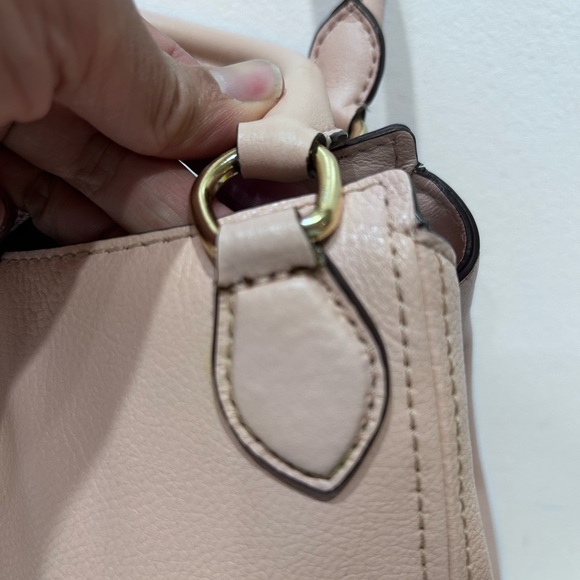 Lauren Ralph Lauren Pink Satchel Leather Gold Hardware Shoulder Bag - Picture 15 of 16
